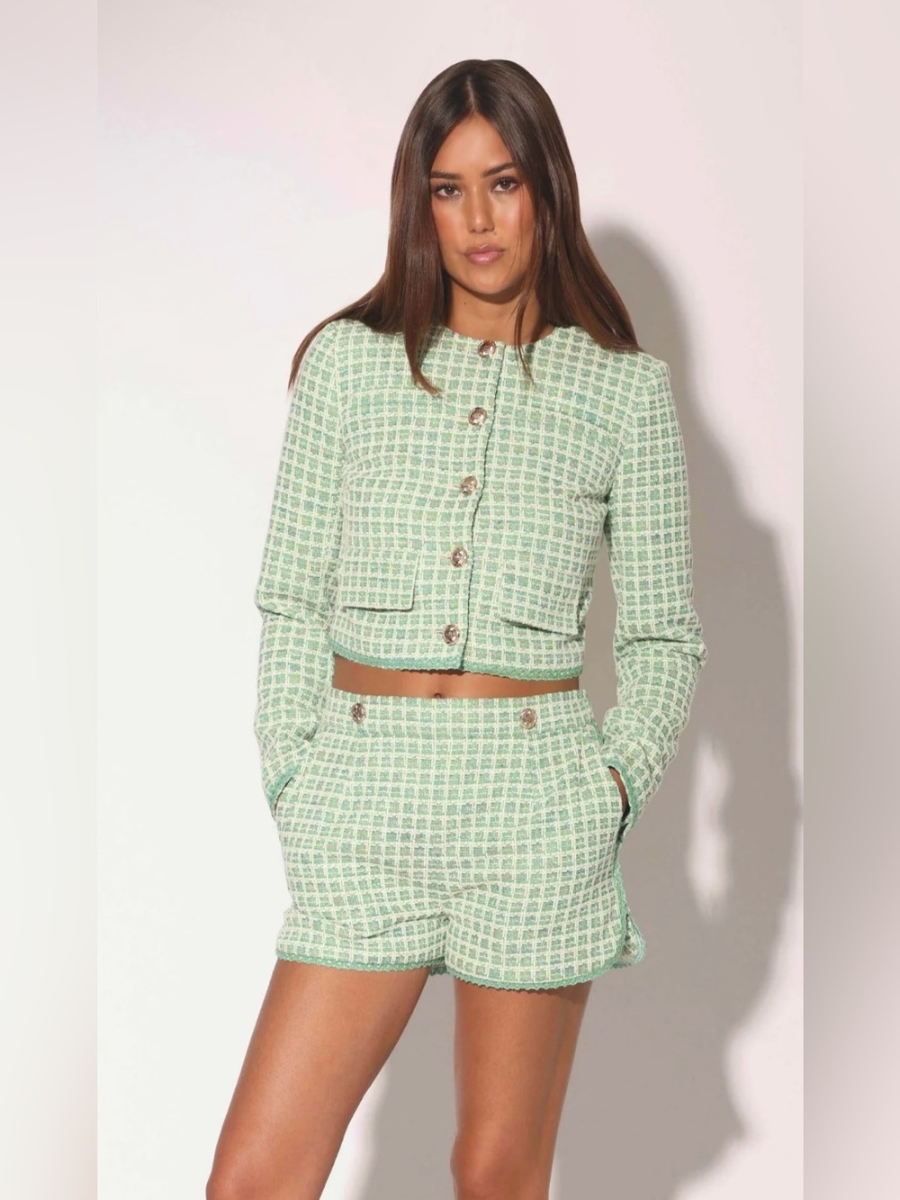 New Walter Baker Harmony Jacket Valley Green Tweed size Large